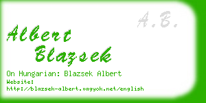 albert blazsek business card